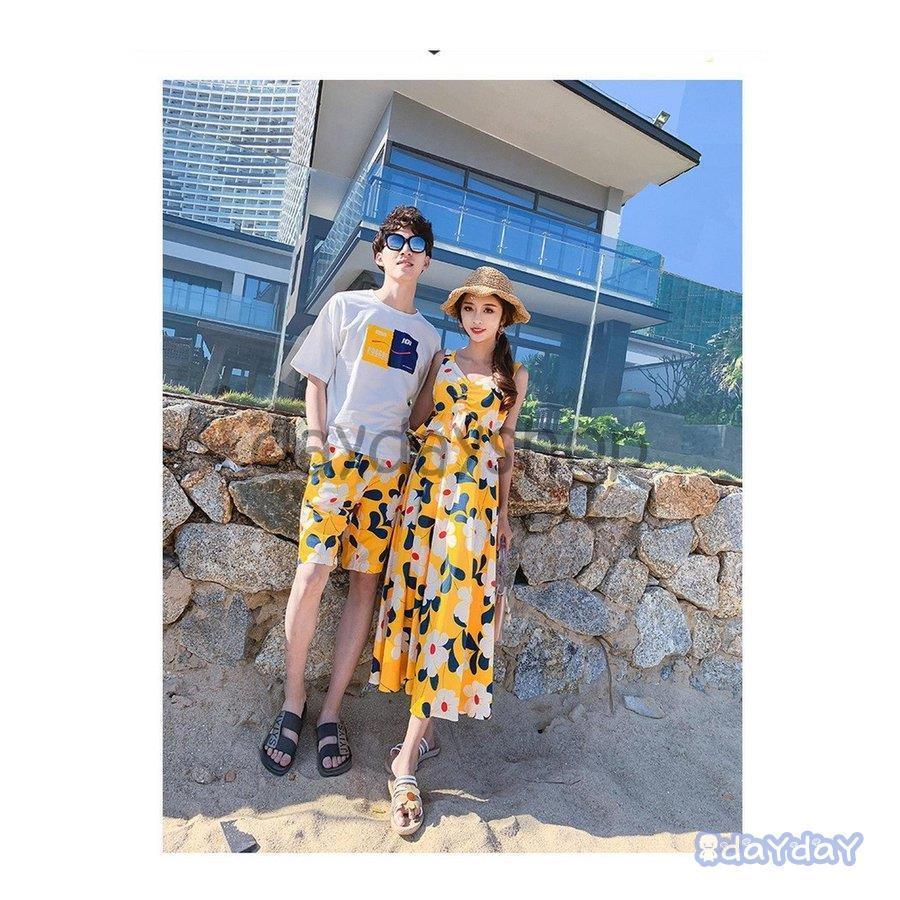 ペアルック tシャツ 可愛い ペアルック カップル ワンピース レディース メンズ t シャツ 上下セット ブランド ペア カップル 服