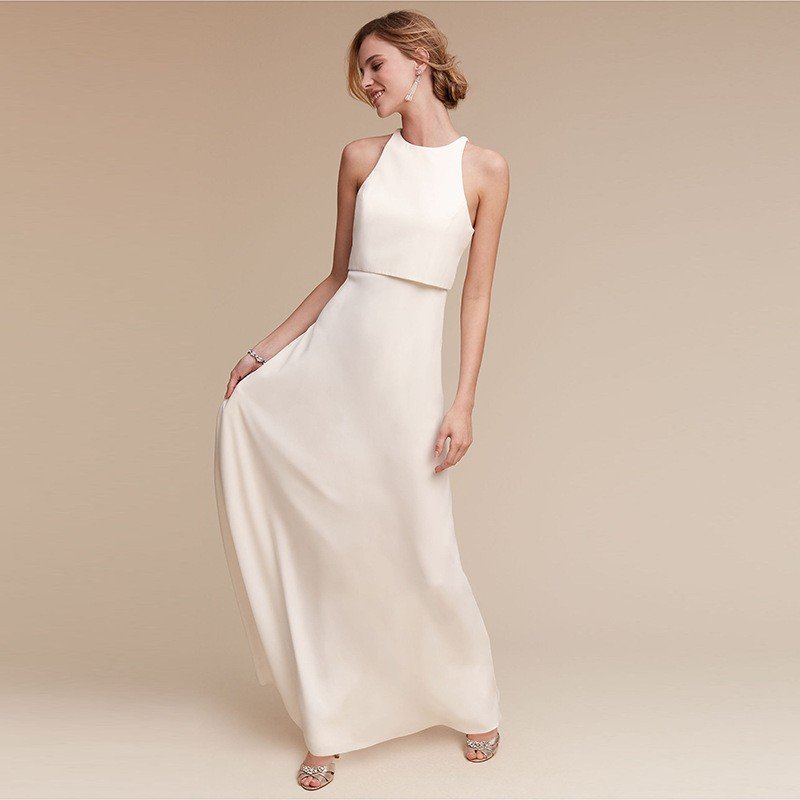 ウエディングドレス ノースリーブ 白 二次会 結婚式ドレス 安い エンパイア 花嫁 フォトウエディング ビーチフォト 前撮り 後撮り 披露宴