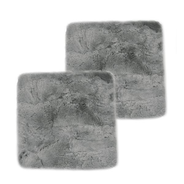 短毛ムートンシートクッション 40x40cm 2枚セット チャコールグレー 7,352円