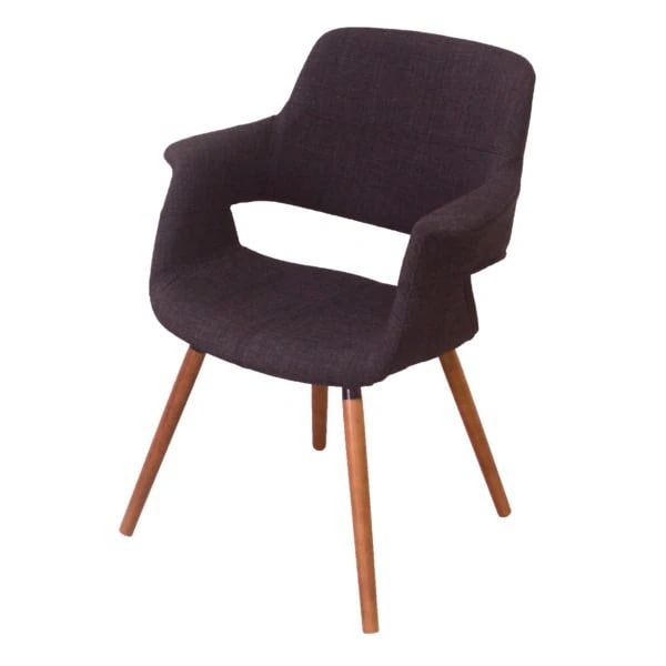 パーソナルチェア 幅65cm ファブリック地 木製フレーム 肘付き オーガニックチェア