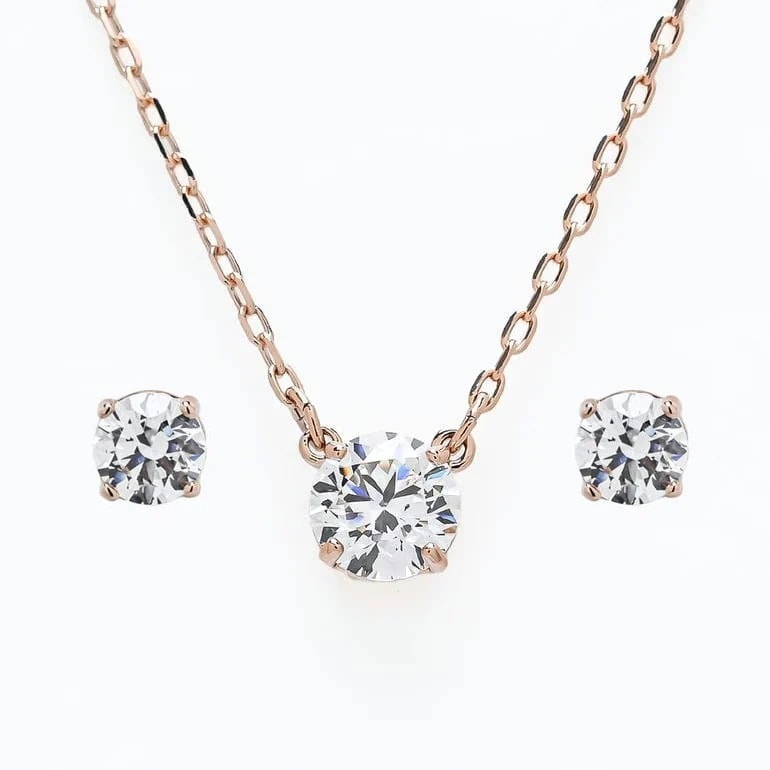 ネックレス ペンダント レディース ピアス セット Stilla Attract ペア クリア ローズゴールド 5616233 ジュエリー アクセサリー 女性