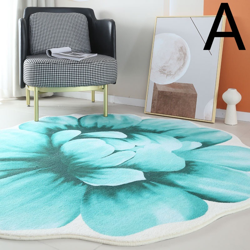 創意的な個性的な花を模倣したカシミヤカーペット家庭用寝室ドレッサーベッドサイドマット直径160cm