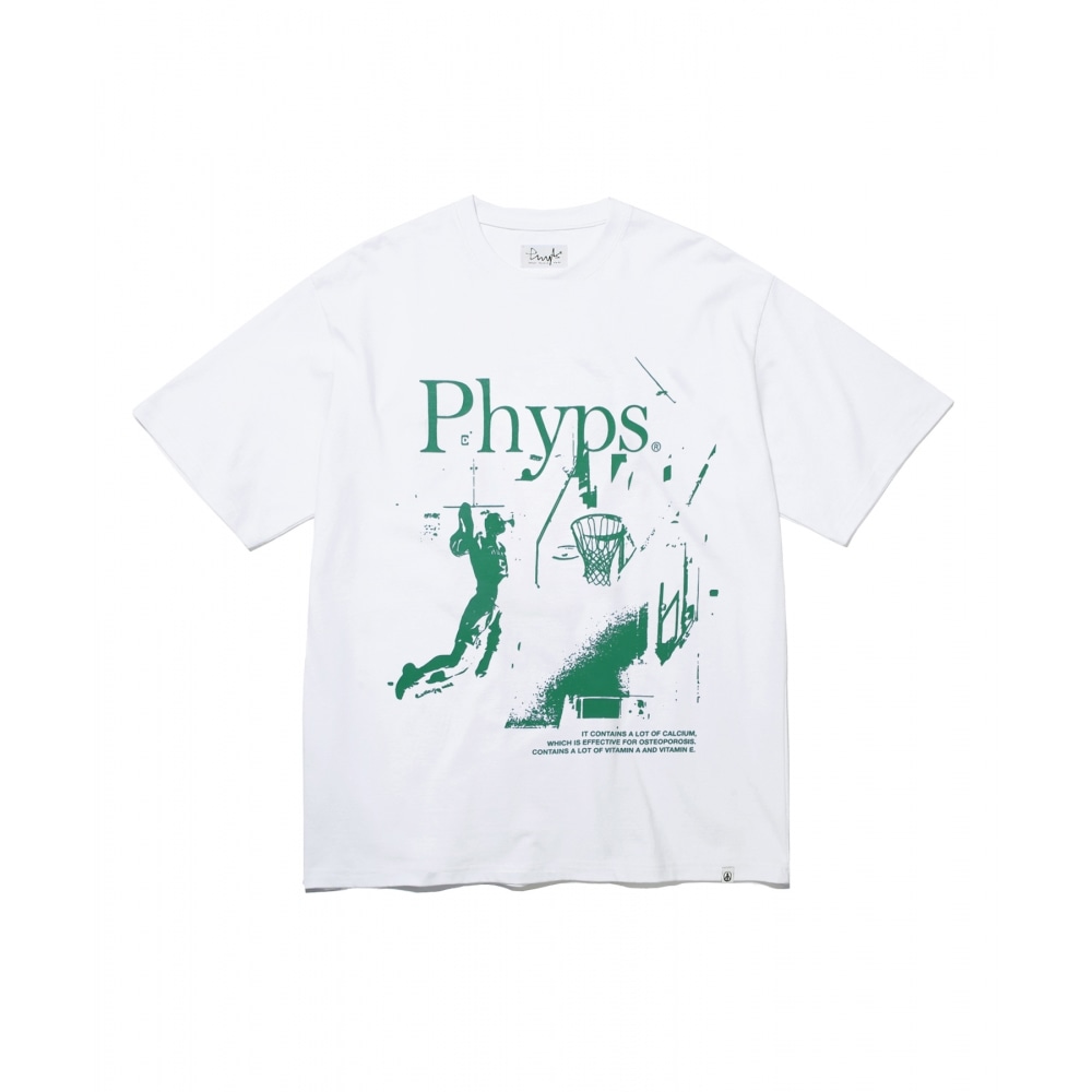 体育部 PHYPS バスケットボールダンクショット SS ホワイト/グリーン