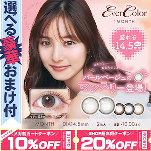 【2箱セット】(1箱2枚) EverColor Natural 1MONTH　エバーカラーマンスリー シリコーンハイドロゲルUV　1ヶ月 [EVN-1month][EN-T]