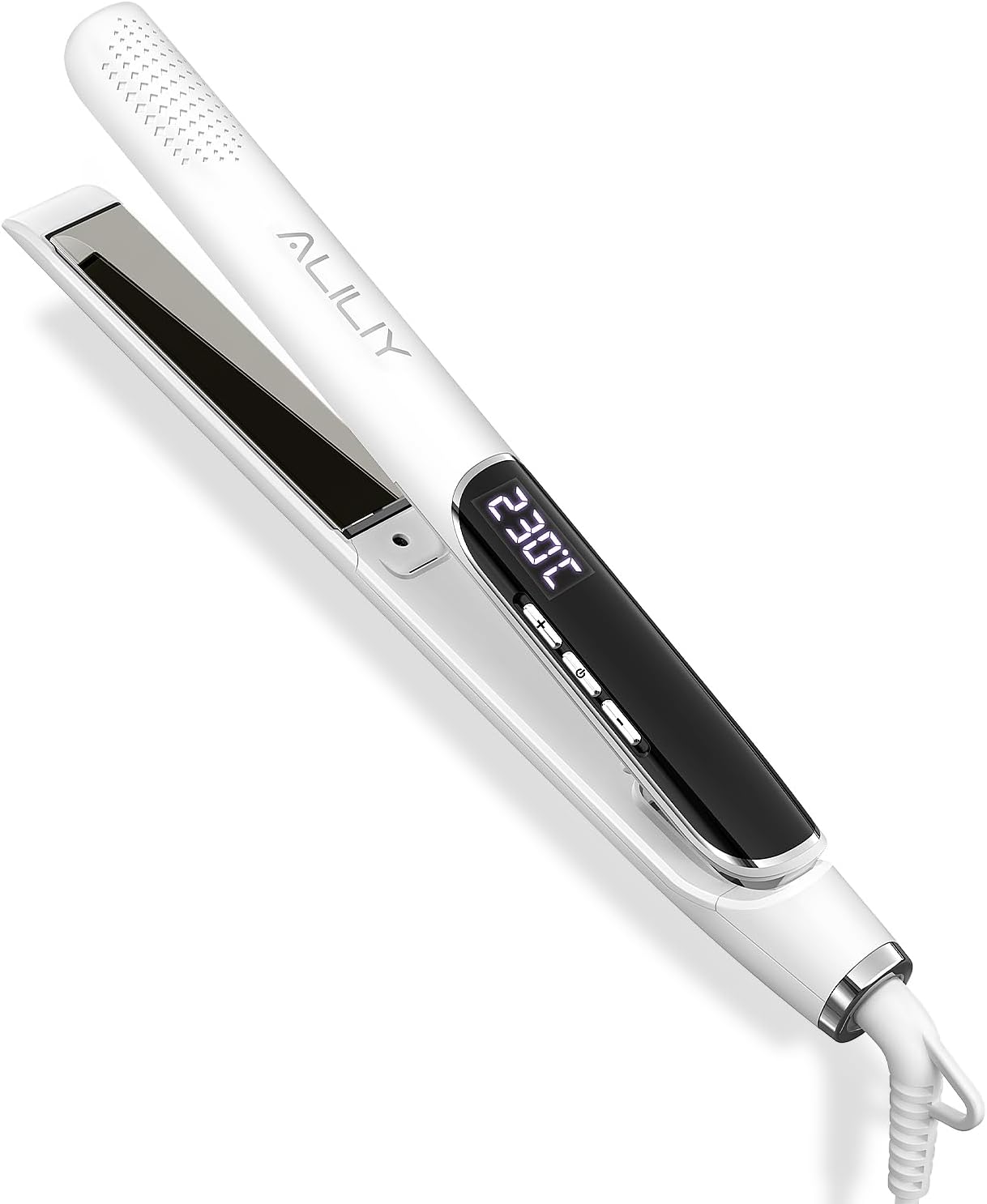 Aliliy ヘアアイロン 24mmプレート チタンヘアアイロン 長いプレート ヘアストレートナー 2way カール&ストレート 千万級マイナスイオン ストレートアイロン 100~230℃ 痛まない