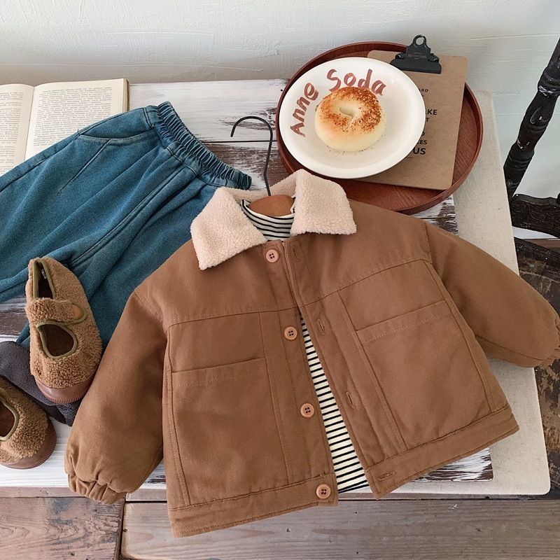 子供コートキルティング厚手男の子綿服秋冬2024秋冬新しいスタイル小さな男の子のセカンドコットン子供服トレンド