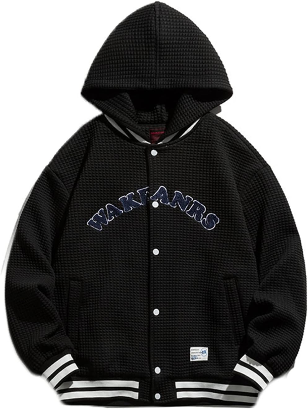 メンズ ブルゾン スタジアムジャンパー フード付き 刺繍 男女兼用 ペア カップル アウター かっこいい ショート 春服 長袖 ジャケット スタジャン ワッフル格子 薄手 山登り 釣る パーカー おし