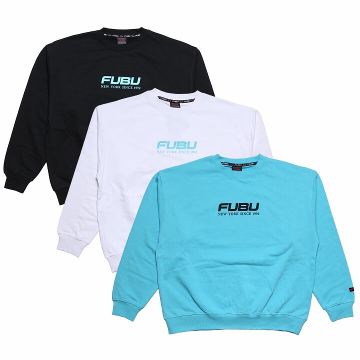 FUBU トレーナー ブランド スケボー 長袖 スウェット 裏パイル メンズ 春秋冬用 全3色 大きいサイズ フブ トップス シンプル ワッペン 袖ロゴ クラシック
