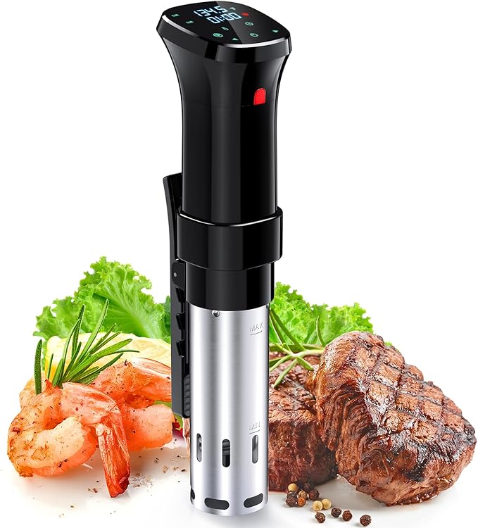 低温調理器具 24時間 予約機能 真空調理器 スロークッカー レシピ付き IPX7防水 タッチパネル クリップ式 低温調理機 低音調理器 タイマー 温度設定 五重安心保護 日本語取扱説明書