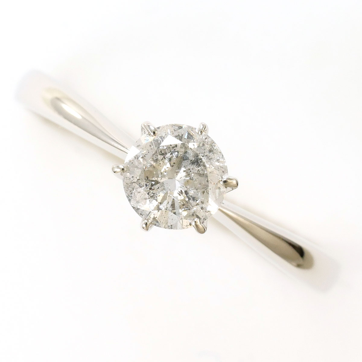 PT900 プラチナ リング・指輪 11.5号 ダイヤモンド 0.395ct 総重量約2.2g 中古