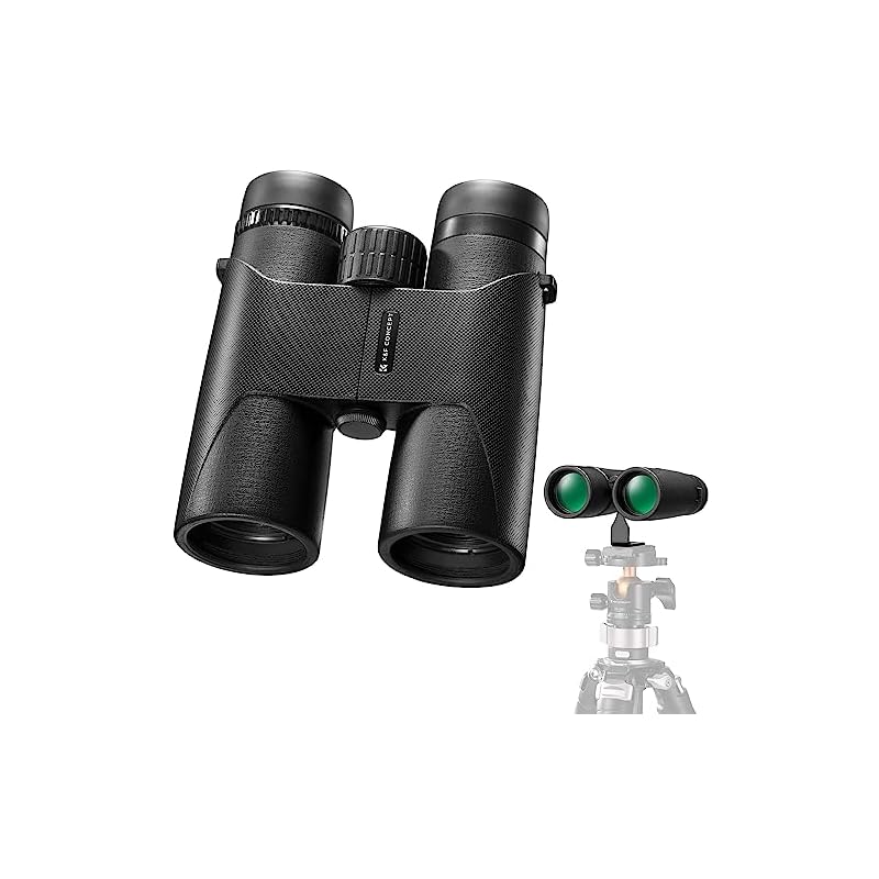 K&F Concept 【2023革新版 双眼鏡】 10倍 高倍率10*42 カメラ三脚に接続インターフェース IP66防水 ウルトラクリア望遠鏡レンズ メガネ対応 高級プリズムBak4 小型軽量 バ