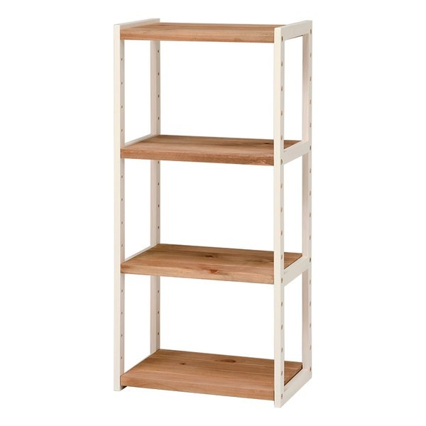 ラック ナチュラル/アイボリー・幅45×奥行28×高さ95cm 4段タイプ MCC-6142NIV