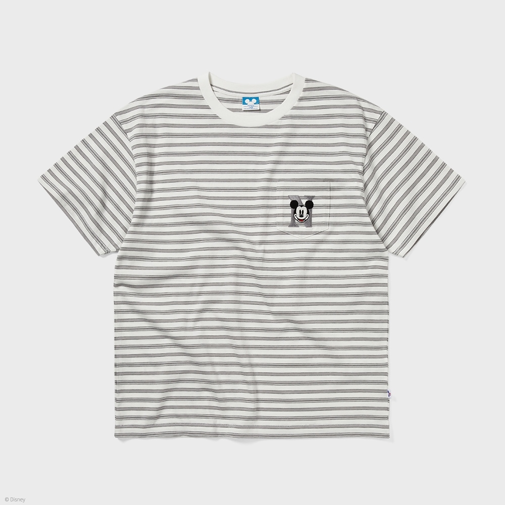 ディス・イズ・ネヴァー・ザット TNT_ミッキー_ボーダー Tシャツグレー
