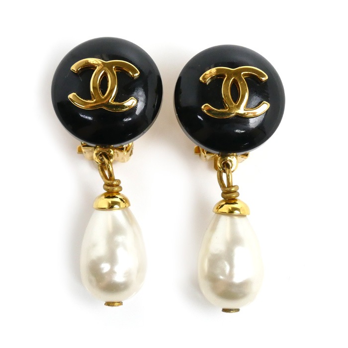 CHANEL シャネル GP フェイクパール ココマーク イヤリング 7.9g レディース 中古
