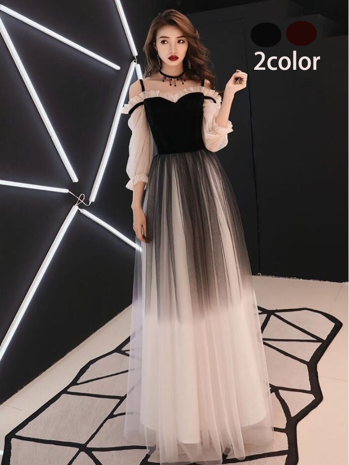 ロングドレス オフショルダー カラードレス Aラインドレス 演奏会 Long dress ナイトドレス ウエディングドレス パーディードレス ステージ衣装 オペラ声楽 成人式 花嫁 忘年会 結婚式 ピ