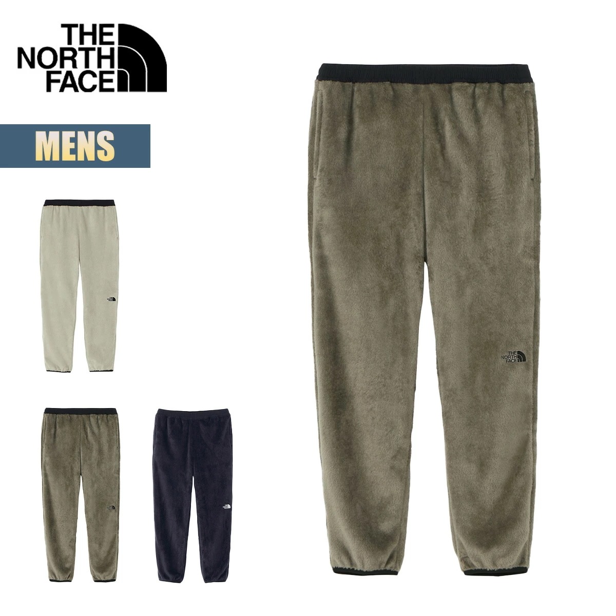 フリースパンツ メンズ バーサミッドパンツ 保温 ワンポイント 刺繍ロゴ アウトドア シンプル カジュアル グレー カーキ ブラック NA72481 2024 FW 秋冬 正規品