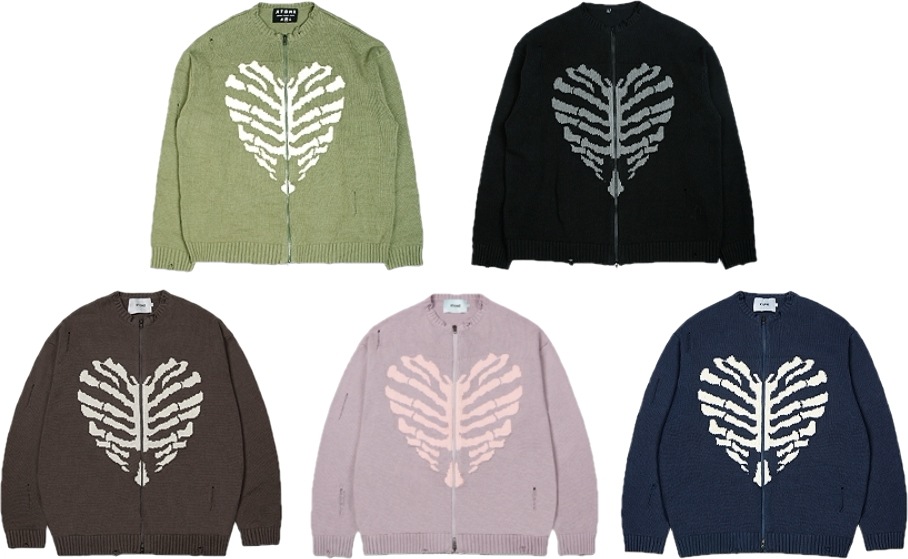 ボウン ニット ジップアップ/ユニセックス