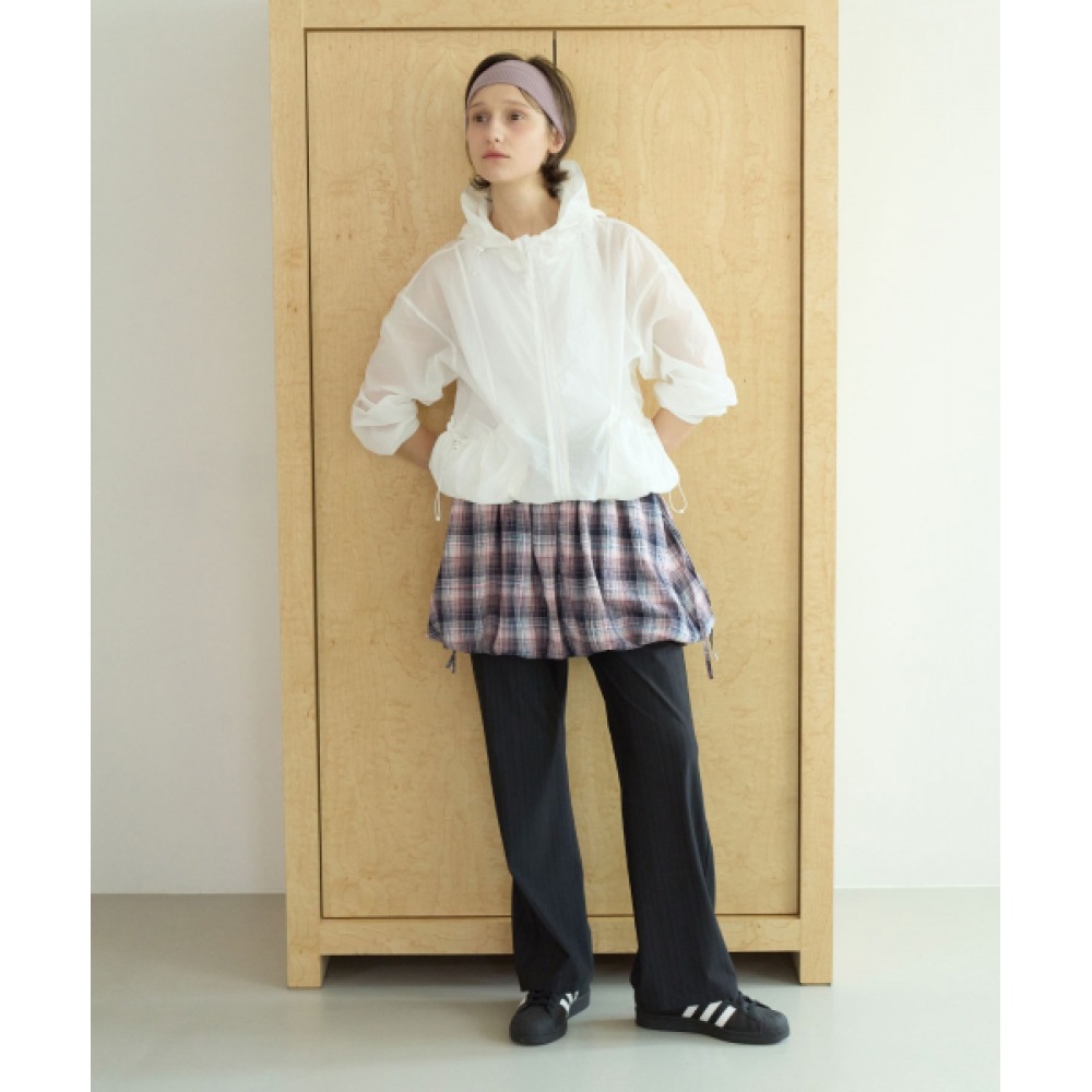 COVERNAT WOMAN イージーストライプバンディングパンツ ブラック