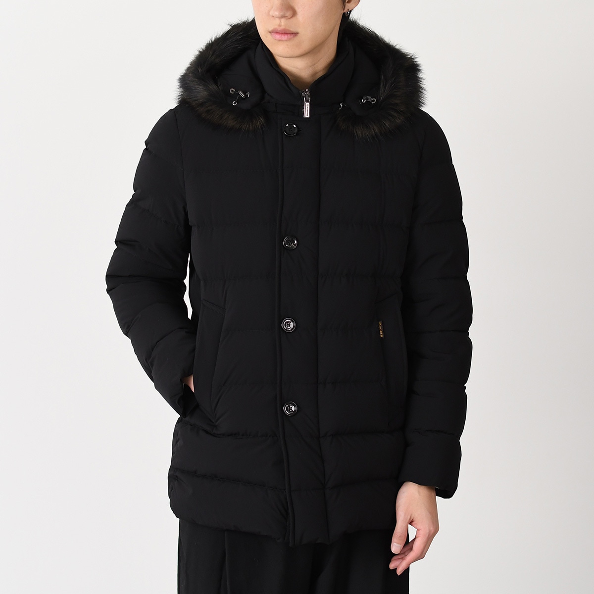 ダウン アウター モレスコ MORESCO-KN ダウンジャケット メンズ ブラック フード取り外し可能 防寒 撥水