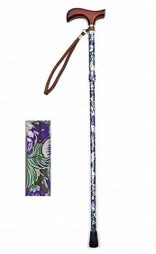 ウェルファン 夢ライフステッキ 柄杖折りたたみ伸縮型 花バイオレット ギフトボックス仕様 009715