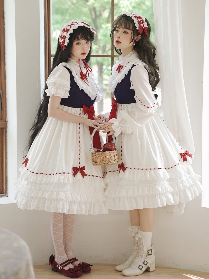 lolita地雷パーカーロリータ ワンピース ゴスロリドレスヨミスカート白雪チチャンロリータドレスライトスカートフルスタイル
