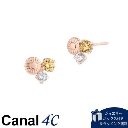 4cc521033カナルヨンドシー Canal 4℃ カナル4℃ ピアス K10ピンクゴールド Spring Collection ガーベラ キュービックジルコニア レディース ブランド 正規品 新品