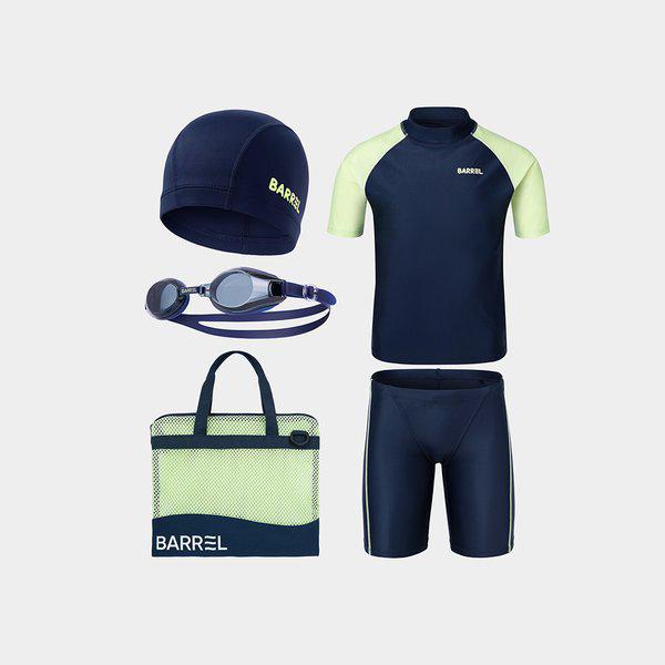 [] 男児用4分丈半袖ジャマーキット ディープネイビー (B5SKSKT302DNV)