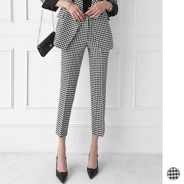 パンツ レディース ボトムス 9分丈 アンクル丈 ギンガムチェック チェック to24410