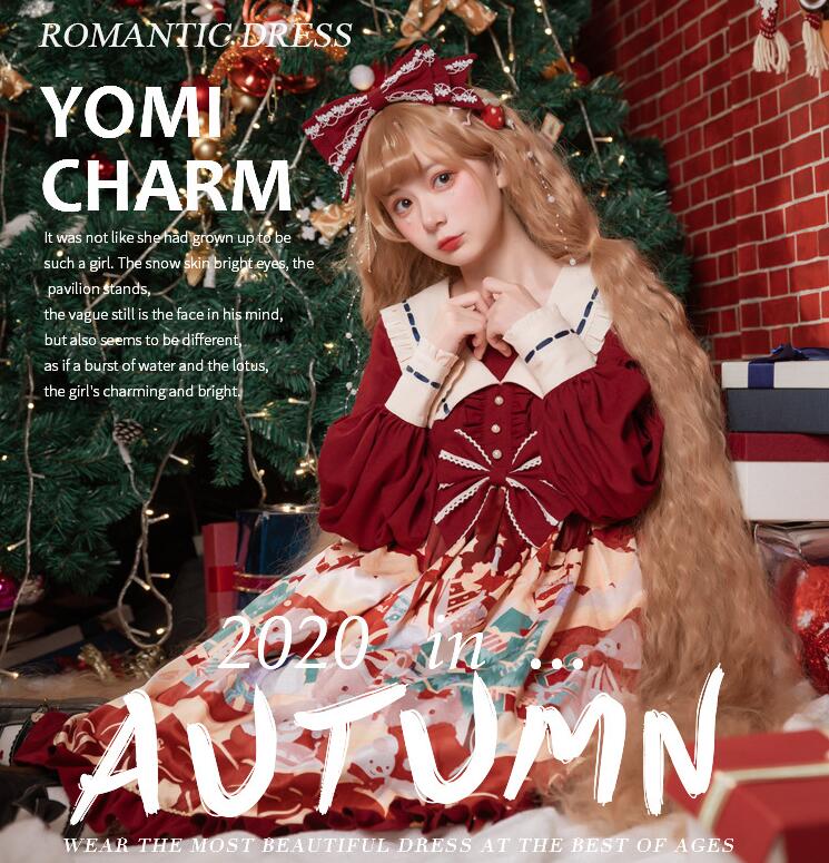 ロリータワンピース 長袖 ロング丈 ティアードドレス ミモレ丈 ロリータ服 ハロウィン クリスマス コスプレ衣装 学園祭 文化祭 仮装 コスチューム 可愛い プリンセスワンピース リボン