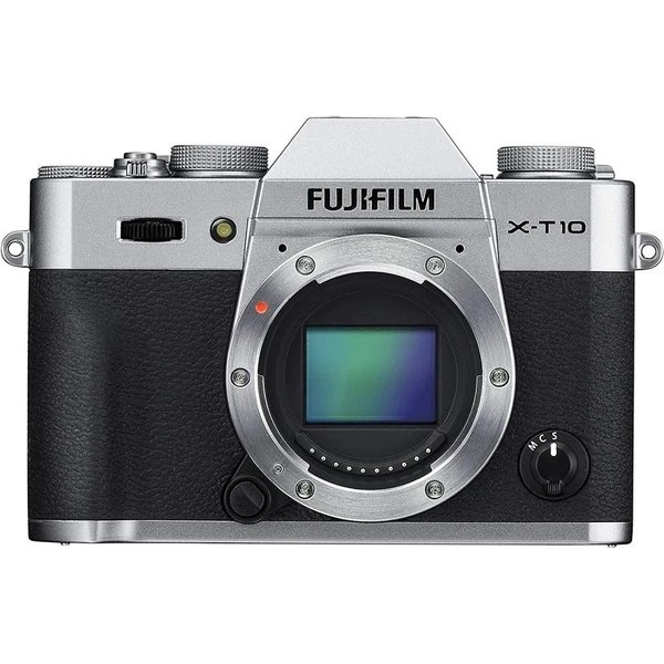【中古】フジフィルム FUJIFILM X-T10 ボディ シルバー X-T10-S SDカード付き