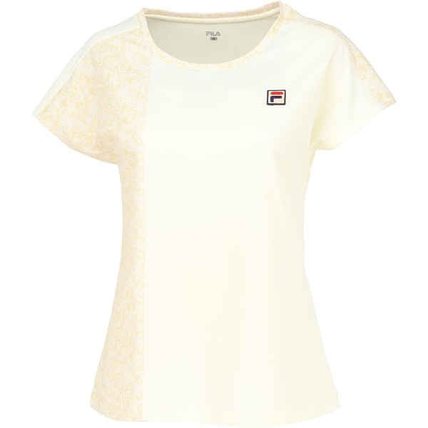 返品交換不可 在庫一掃セール FILA フィラ ゲームシャツ テニス ゲームシャツ レディース VL2963-34 デジタルネッププリント カノコメッシュ 切替