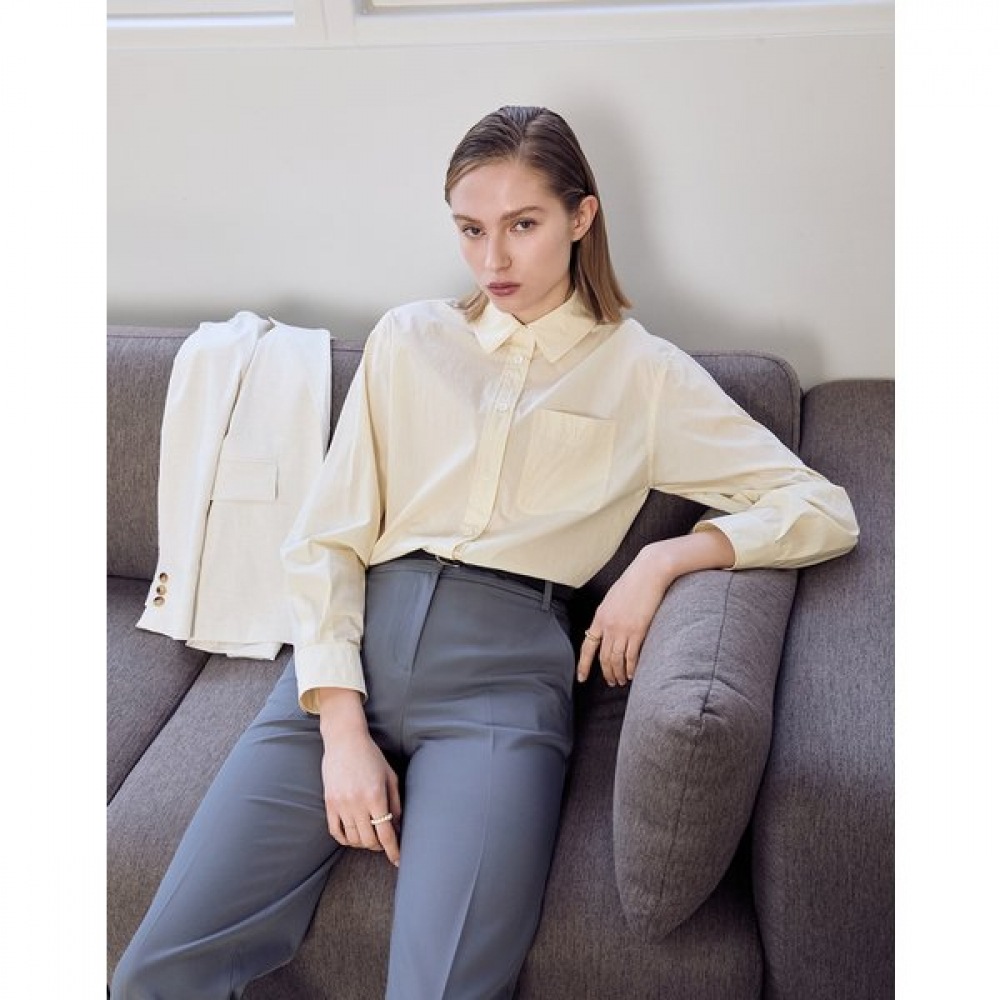 [25SS] [シティエッセンシャル] セミオーバーフィットシャツライトイエロー HSSH5BP31Y1