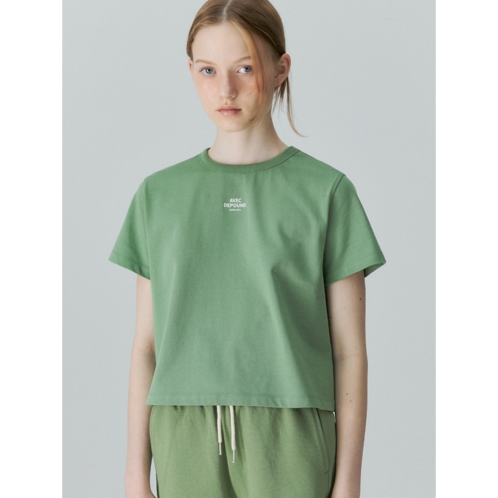デパウンドセミクロップTシャツグリーン
