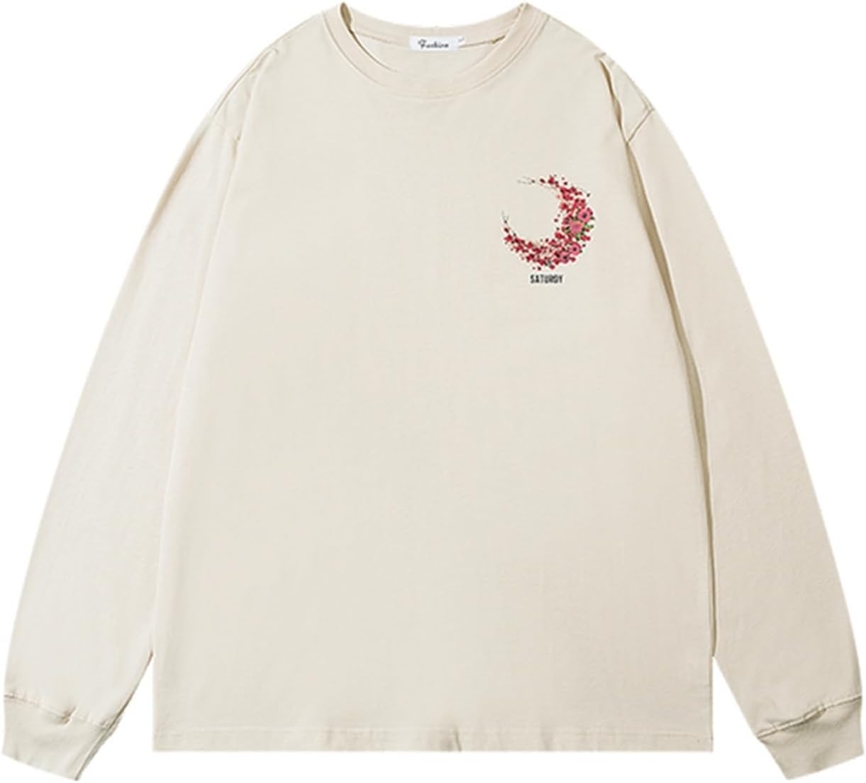 フルオーバー 長袖 ローズ トレーナー メンズ パーカー スウェット 小さいサイズ クルーネック ロンt 春服 秋服 ペアルック 柔らかい肌触り 快適 薄手 おしゃれ レトロ 韓国 普段用 外出