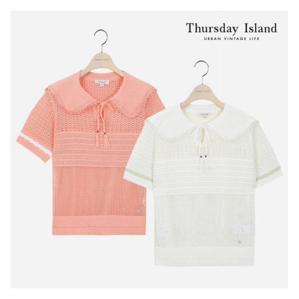 Thursday Island レディース セーラー カラー ニット プルオーバー (T214MSW232W)