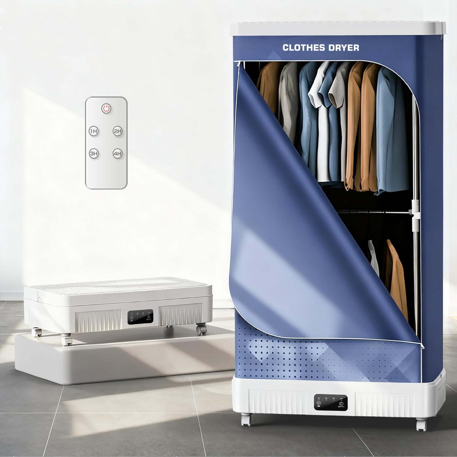 衣類乾燥機 乾燥機 折りたたみ式 乾燥 機 大容量 500L コンパクト 乾燥機 衣類 温風乾燥 じょしつき 衣類乾燥機 アロマ対応 タイマー リモコン付き 操作簡単 家庭用 一人暮らし clothe