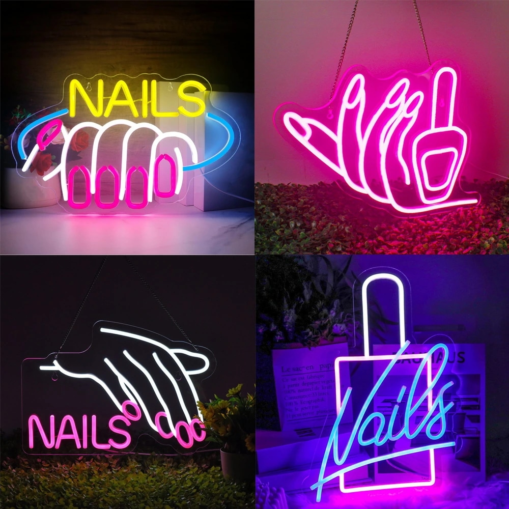 ネオンサイン Nail ネオンサイン オシャレ LEDネオンライトサイン Nails Neon Sign 美容室 店舗ネイルサロン 調光可能 ネイルLEDネオンライトサイン USB電源 雰囲気ライト 6,599円