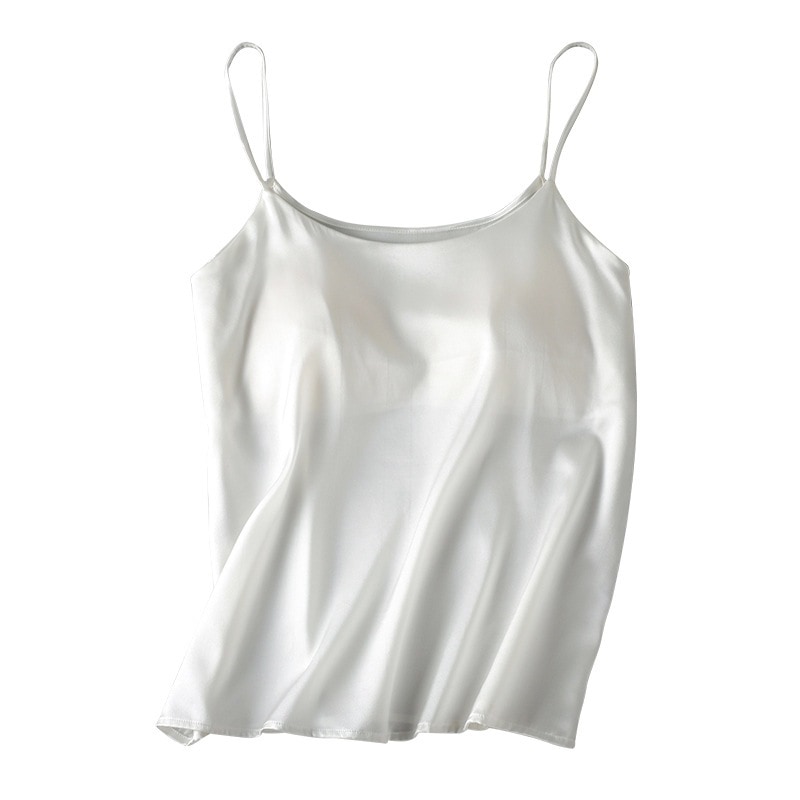 軽い高級サテンマルベリーシルクスリング夏薄手オールインワンノーブラシルクシンプルベスト