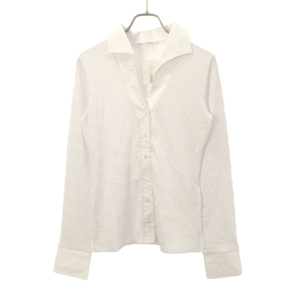 未使用 ジャカード 長袖 シャツ ホワイト タグ付き レディース