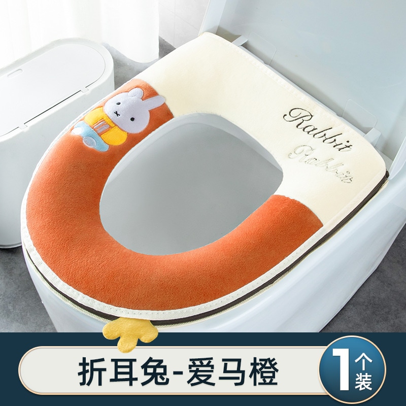 すべての季節のトイレクッション冬用の普遍的な防水性とかわいいジッパー家庭用フォームシリコーンパッド肥厚トイレクッション