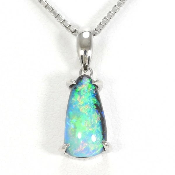 PT900 プラチナ PT850 ネックレス ボルダーオパール 2.10 ジュエリー 中古