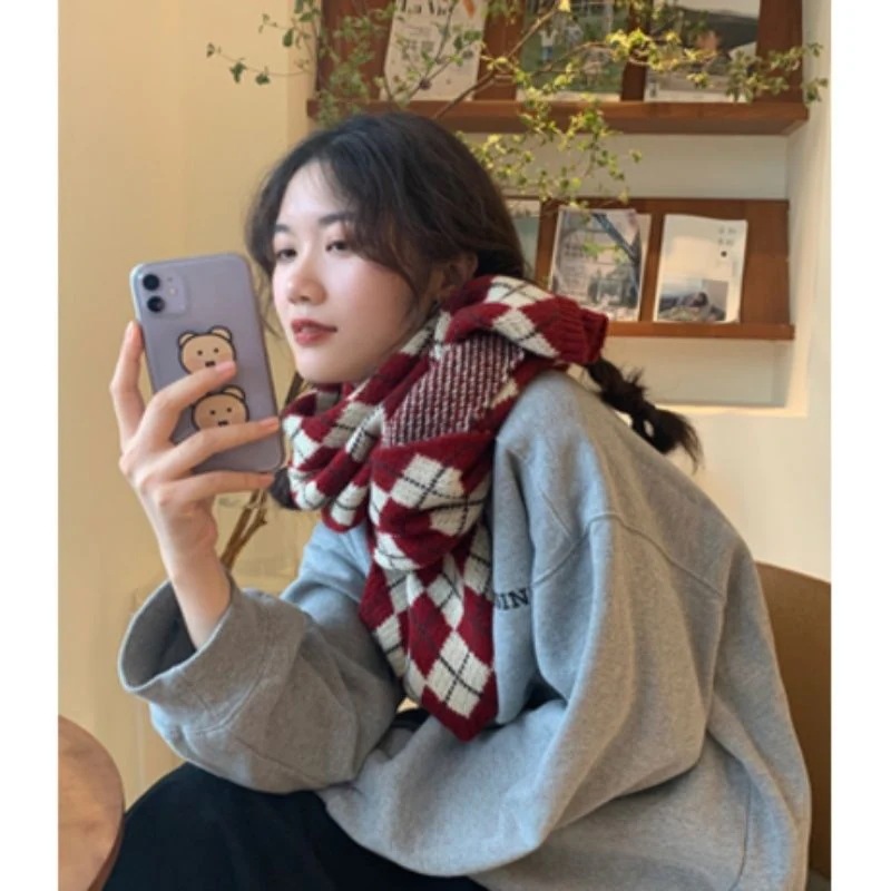 マフラーの女性は冬に保温して2024年の新型は首を厚くして甘い学生の韓国版ストール両用である暖か 厚手 防寒10