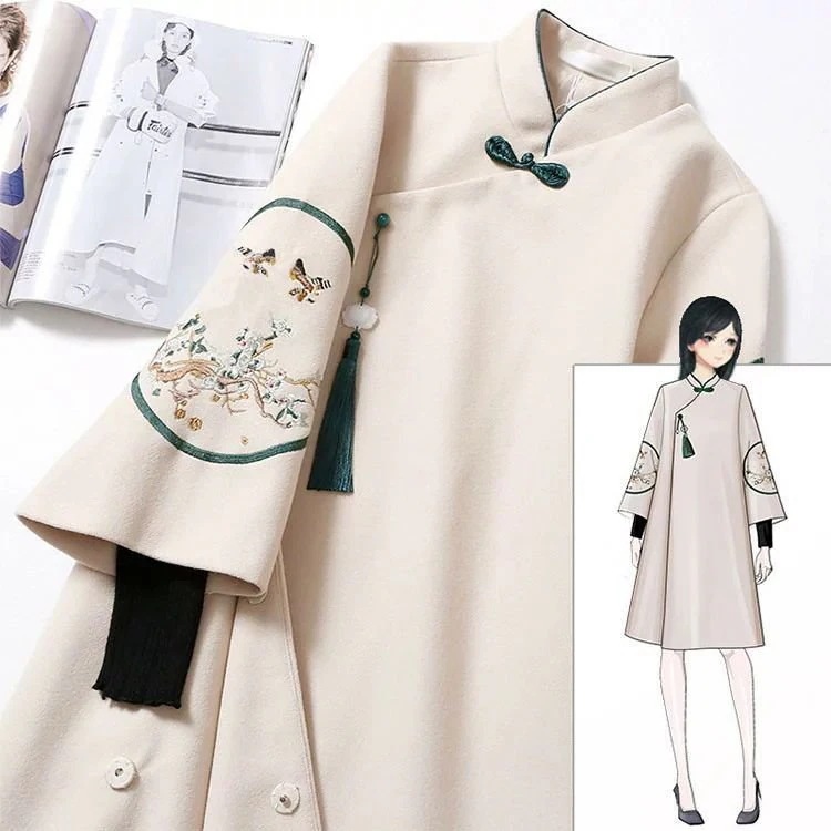 チャイナドレス 衣装 大人用 女の子 着物 レディース 日常着 チャイナ風 刺繍 厚手 コート 普段着 唐服 中国風 漢服 春秋 冬 古代 コスプレ衣装 写30%までに制限コスチューム