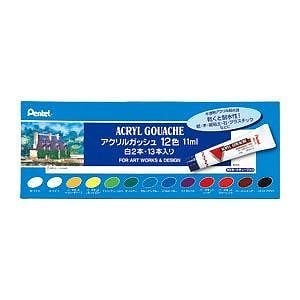 （まとめ買い）アクリルガッシュ 12色セット白2本入 WXR-12 00001901 [x3]
