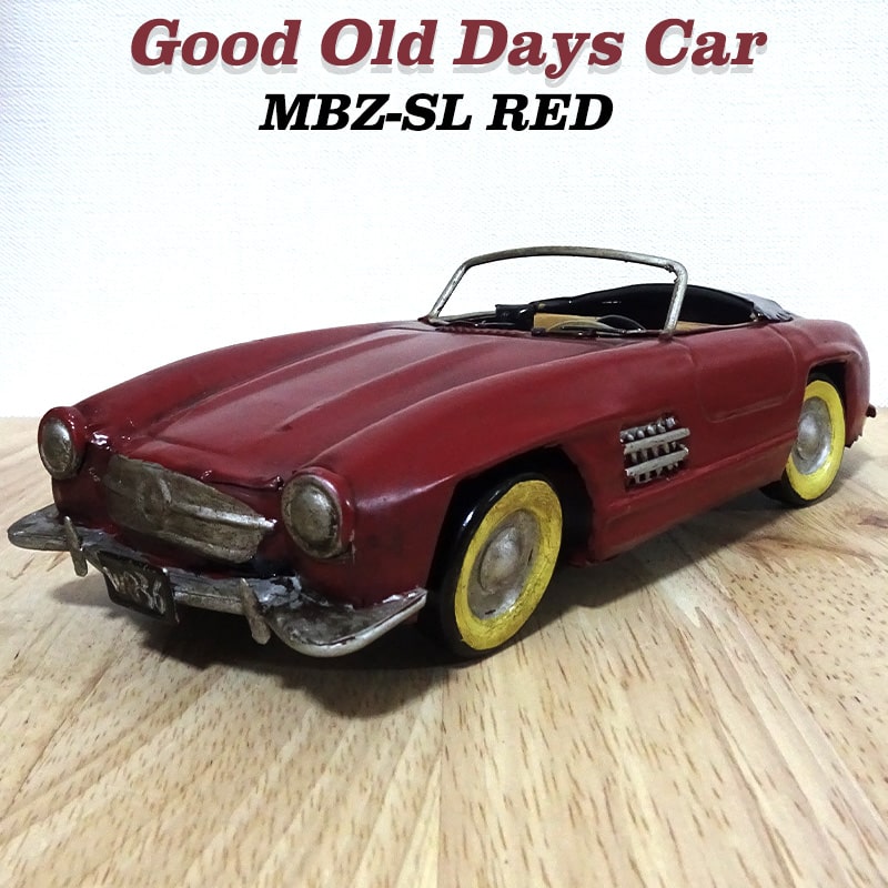 ビンテージカー レーシングカー MBZ-SL RED かわいい オープンカー Good Old Days Car レトロ アンティーク おしゃれ ヴィンテージカー レッド カフェ 店舗 可愛い