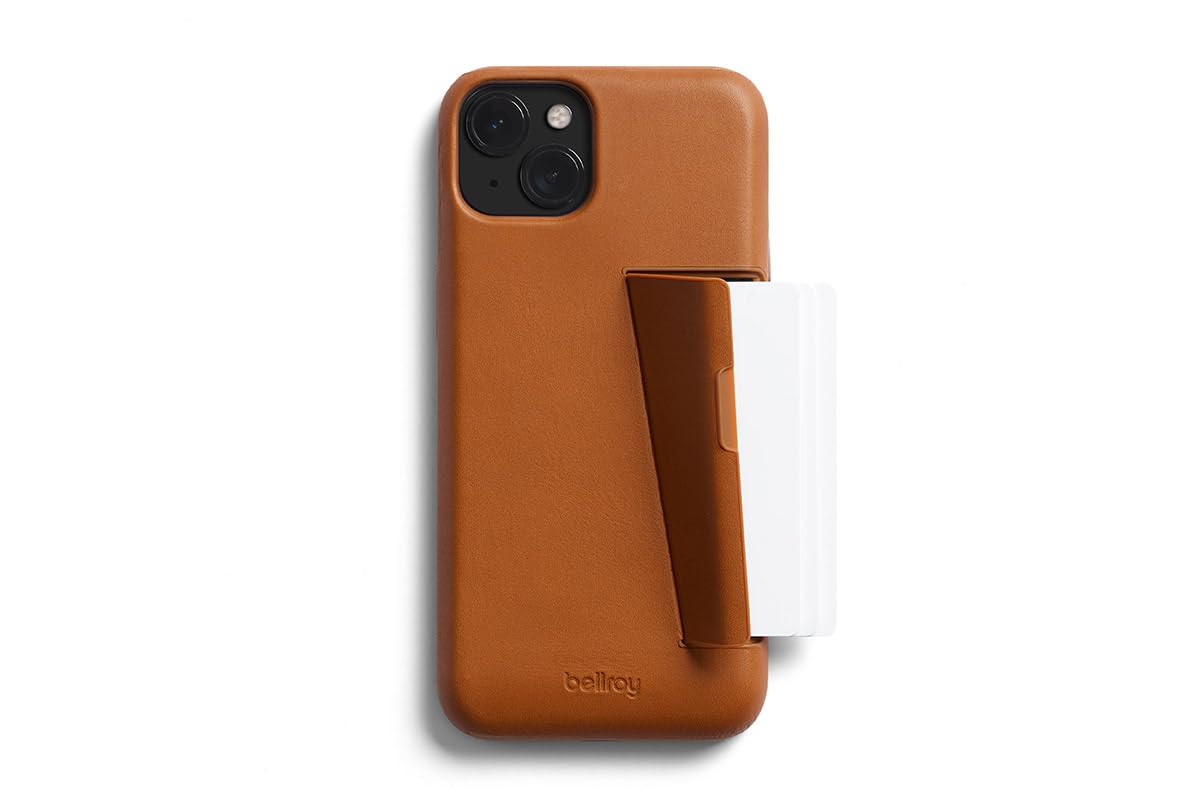 Bellroy Phone Case 3 Card iPhone 15 Plus用 レザーのiPhoneケース スマホウォレット - Terracotta