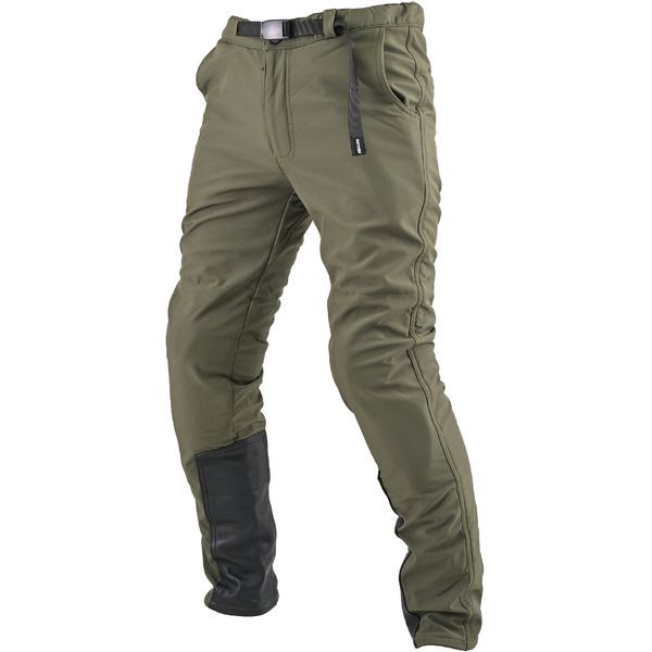 (Daytona) バイク用 パンツ 秋冬 ソフトプロテクター付属 防風 ストレッチ性 ソフトシェルパンツ DB-003 オリーブ Mサイズ 39669