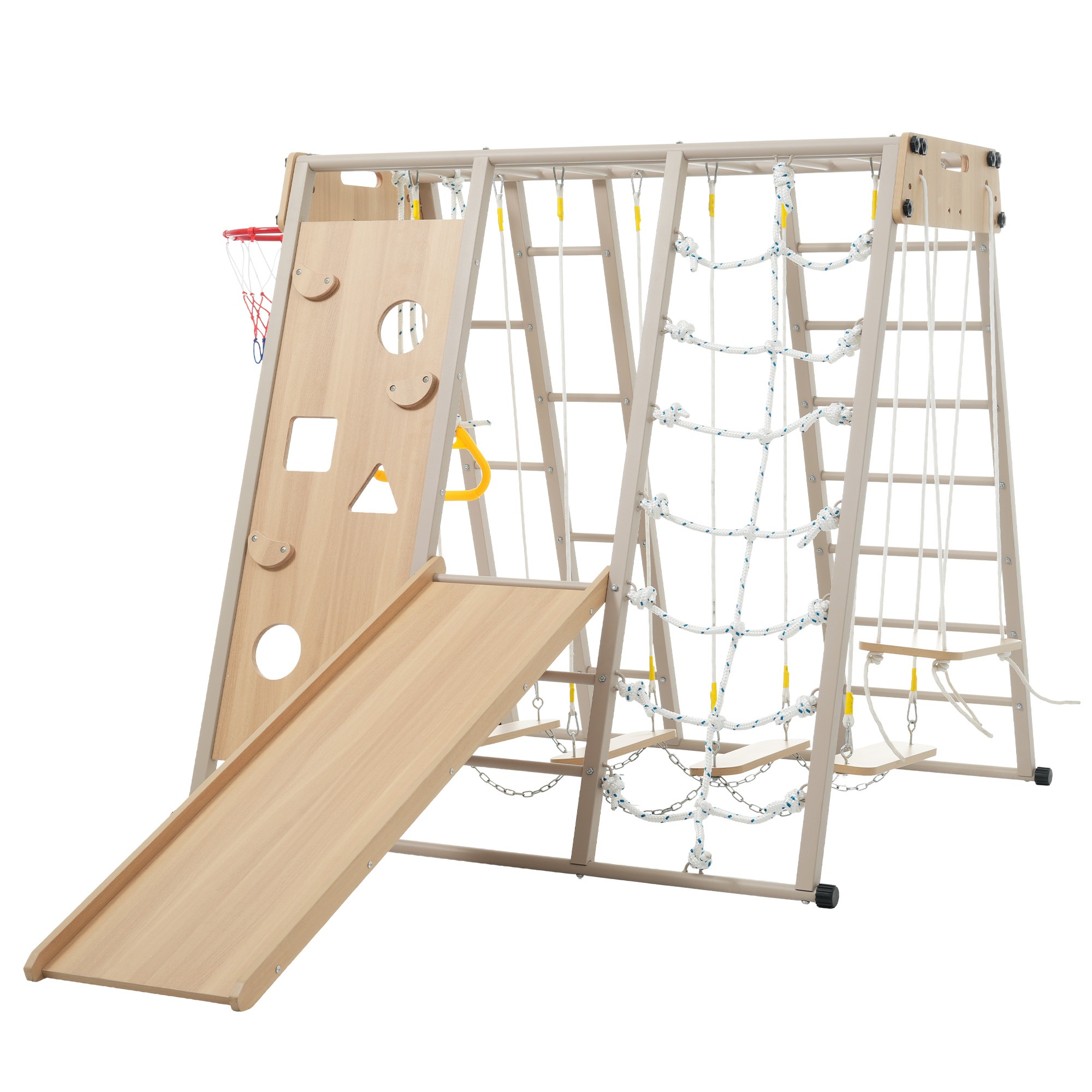 149ジャングルジム 折りたたみ クリスマス プレゼント 金属フレーム 10in1 室内 木製 室内遊具 組立簡単 滑り台 大型遊具 遊具 つり橋 すべり台 屋内 吊り輪 家庭用 全体耐荷重150kg