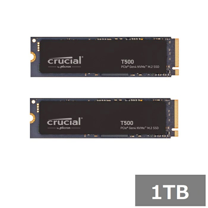 【2セット】 クルーシャル SSD 1TB T500 CT1000T500SSD8 Crucial M.2 NVMe パソコン ノートパソコン デスクトップ 並行輸入品