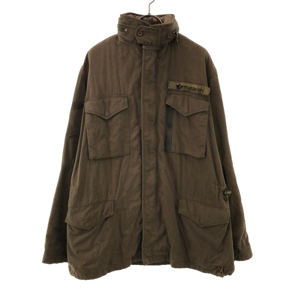 ロゴワッペン フード ライナー付き ミリタリージャケット M カーキ メンズ